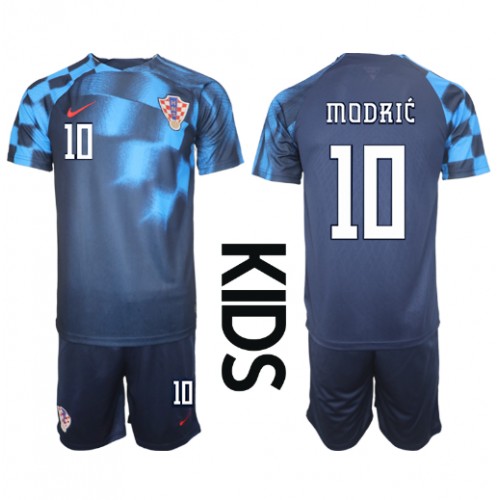 Hrvatska Luka Modric #10 Gostujuci Dres za djecu SP 2022 Kratak Rukav (+ Kratke hlače)
